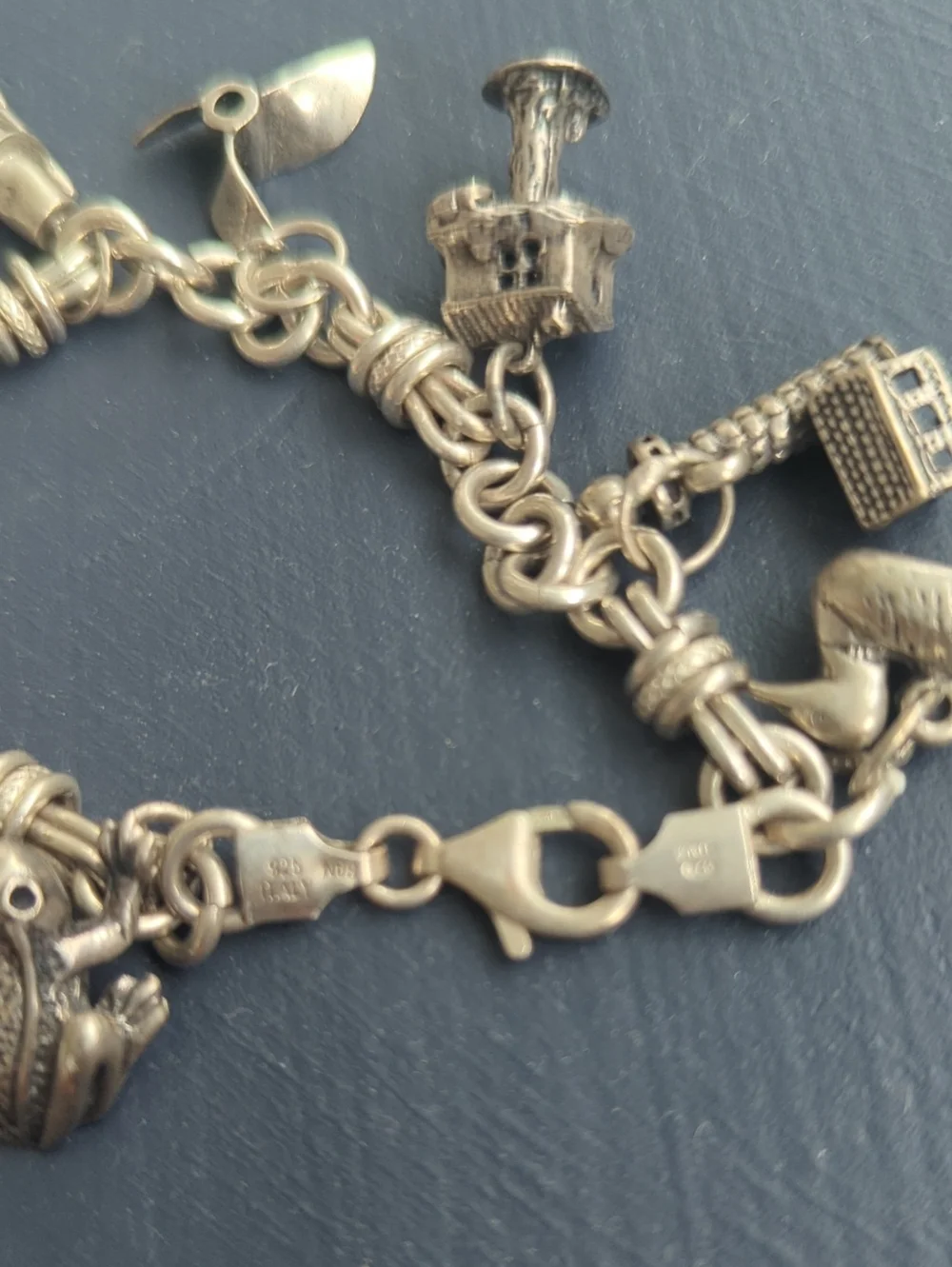 1970s Vintage Sterling Silver Charm Bracelet - Picture 2 of 7
